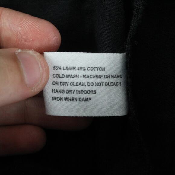 Rujuta Sheth Pants Women XXL Etta Wide Leg Crop Black Linen Blend Quiet Luxury - Picture 8 of 15